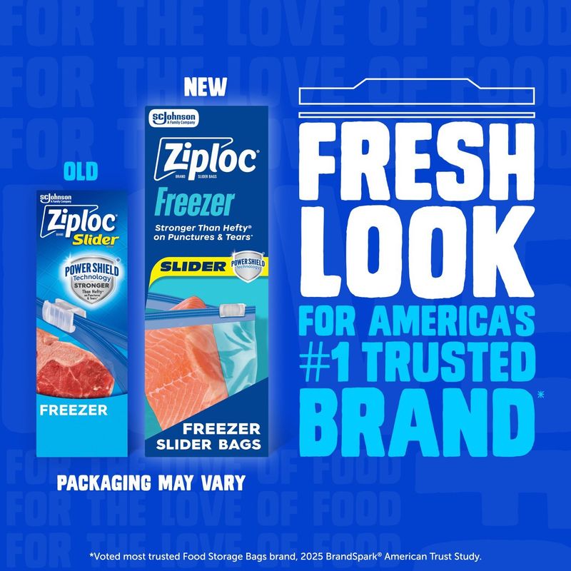 Ziploc Brand Freezer Quart Slider Bags, 15 count