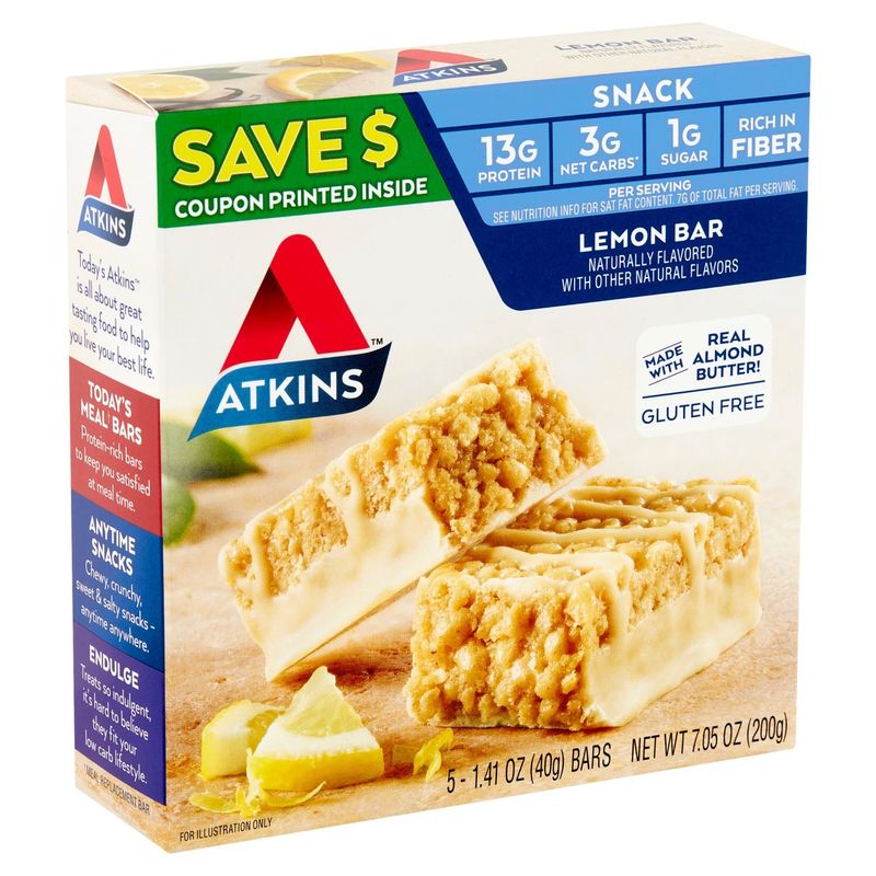 Atkins Lemon Bar, 1.41 oz, 5 count