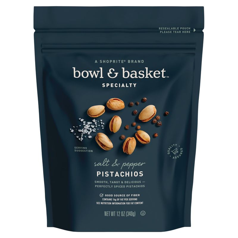 Bowl &amp; Basket Specialty Salt &amp; Pepper Pistachios, 12 oz