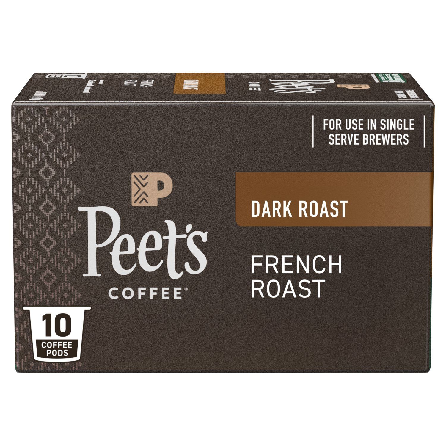 Peet's Coffee French Dark Roast Coffee Pods, 10 count, 4.2 oz
