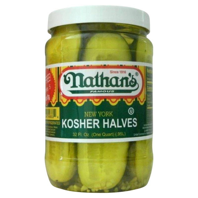 Nathan's Famous New York Kosher Halves, 32 fl oz