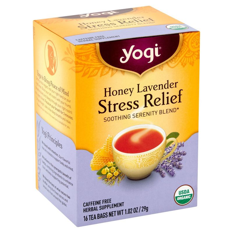 Yogi Honey Lavender Stress Relief Tea Bags, 16 count, 1.02 oz