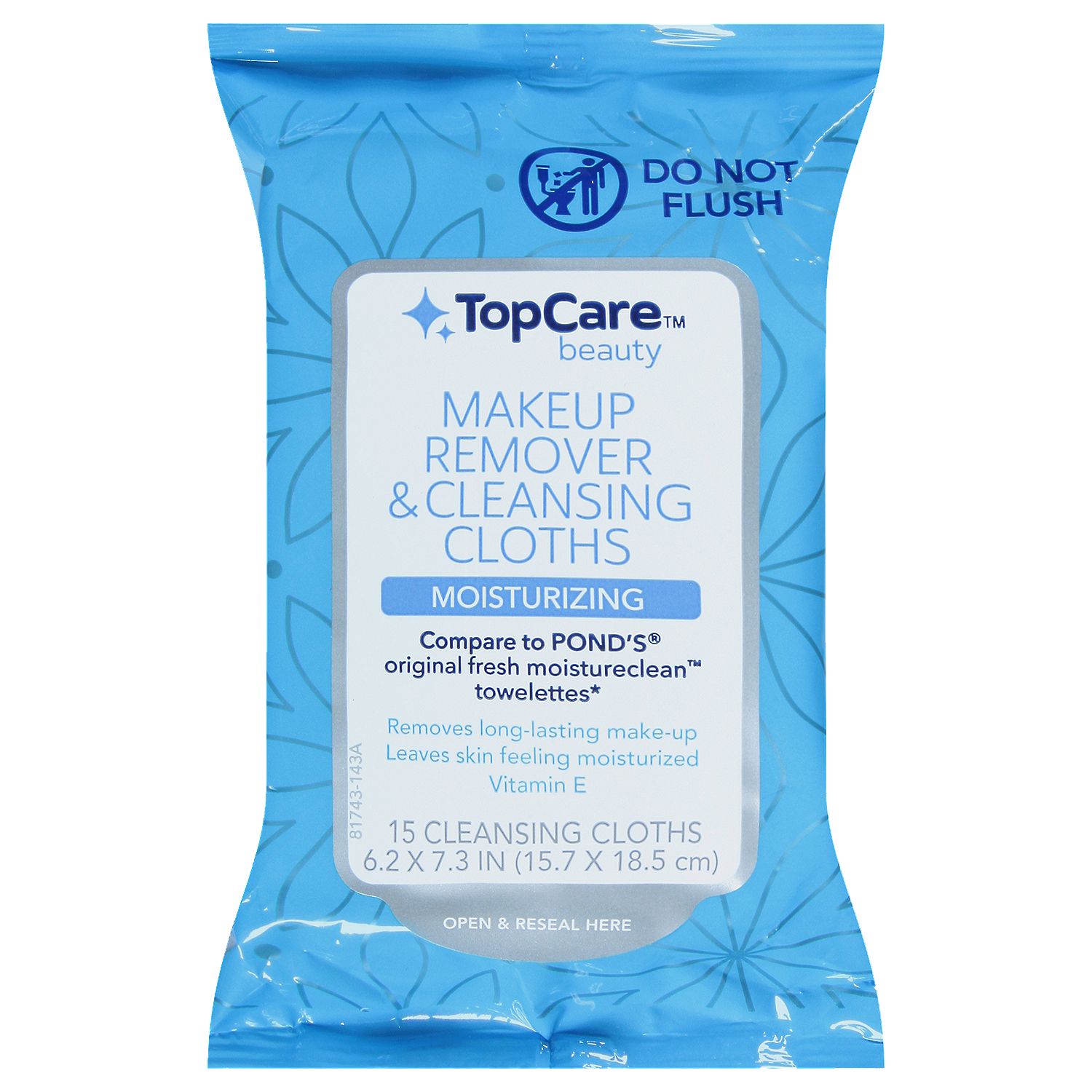 TopCare Makeup Remover Cleansing Towelette, 15 each