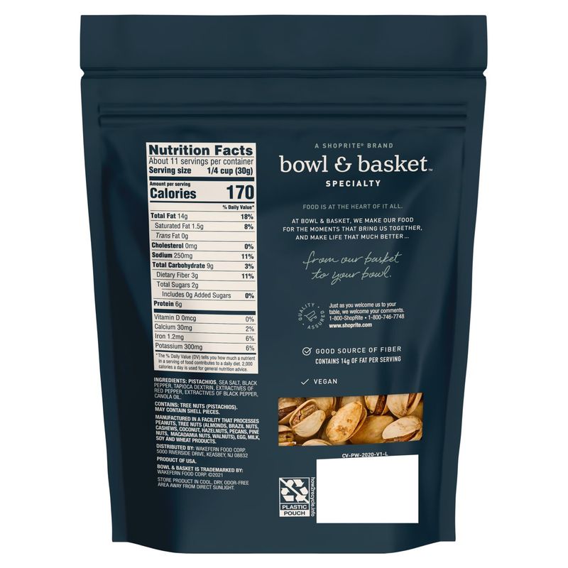 Bowl &amp; Basket Specialty Salt &amp; Pepper Pistachios, 12 oz