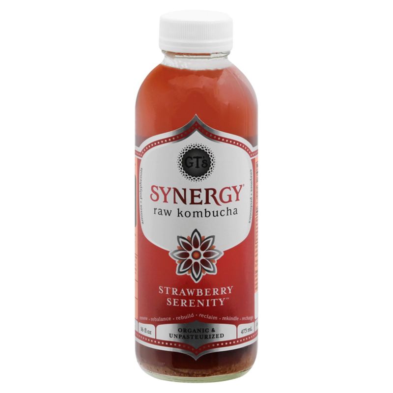 SYNERGY Strawberry Serenity Kombucha, Organic, 16oz