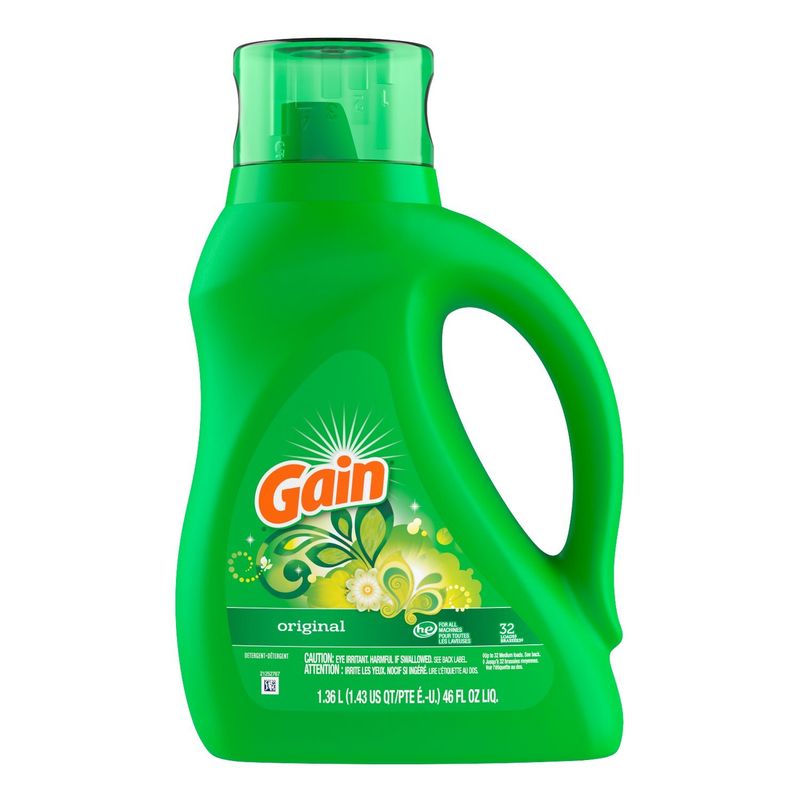 Gain Liquid Laundry Detergent, Original Scent, 46 fl oz, 32 loads, Freshness + Odor Fighting, High