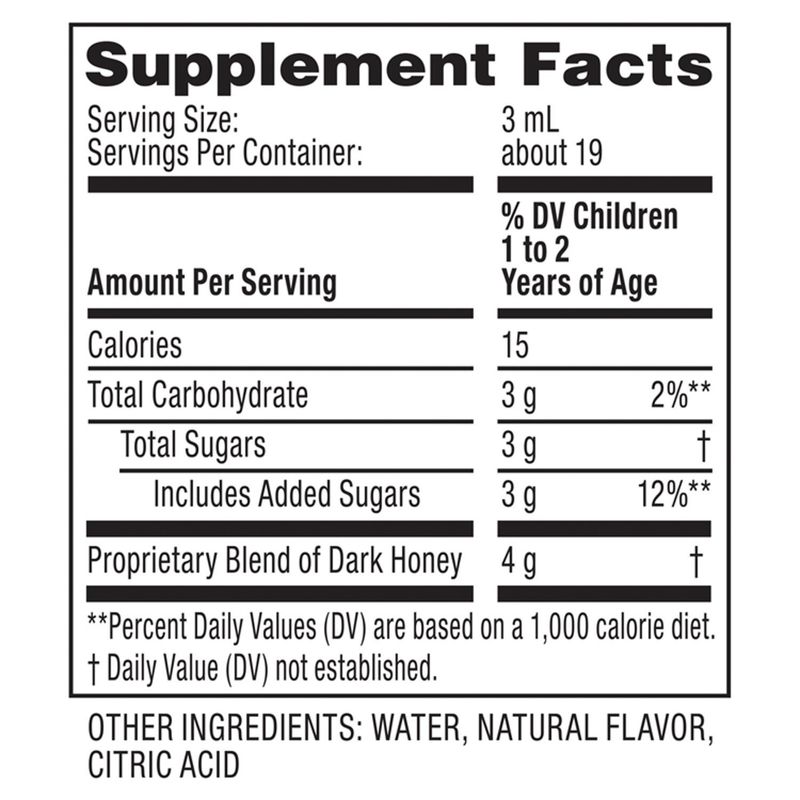 Zarbee's Baby Soothing Cough Syrup Natural Peach &amp; Honey Dietary Supplement, 12-24 Months, 2 fl oz