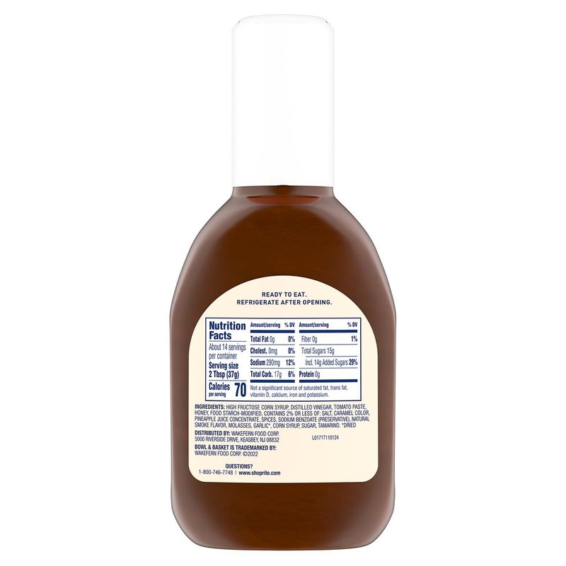 Bowl &amp; Basket Sweet Honey Barbecue Sauce, 18 oz