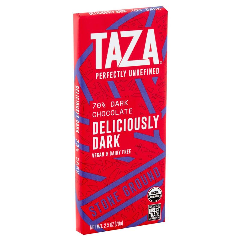 Taza Perfectly Unrefined Deliciously 70% Dark Chocolate, 2.5 oz