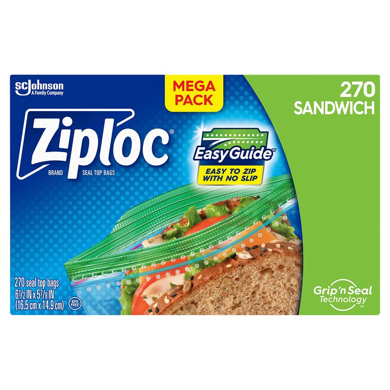 Ziploc Sandwich Seal Top Bags Bonus Pack, 270 count