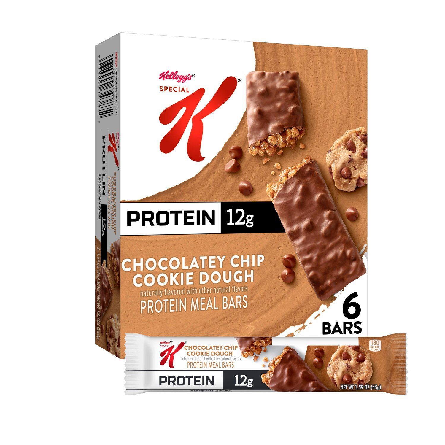 Kellogg's Special K Chocolatey Chip Cookie Dough Protein Meal Bars, 1.59 oz, 6 count