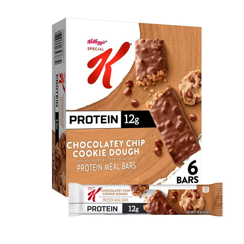 Kellogg's Special K Chocolatey Chip Cookie Dough Protein Meal Bars, 1.59 oz, 6 count