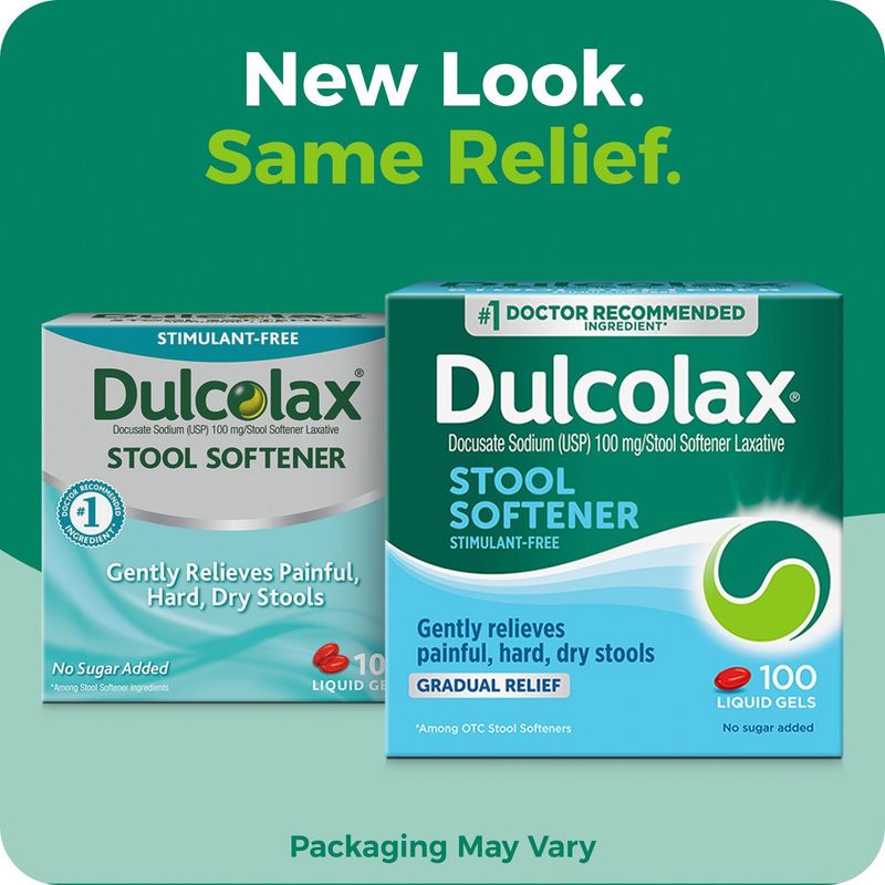 Dulcolax Stool Softener Liquid Gels, 100 count