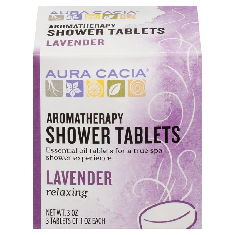 Aura Cacia Relaxing Lavender Aromatherapy Shower Tablets, 1 oz, 3 count