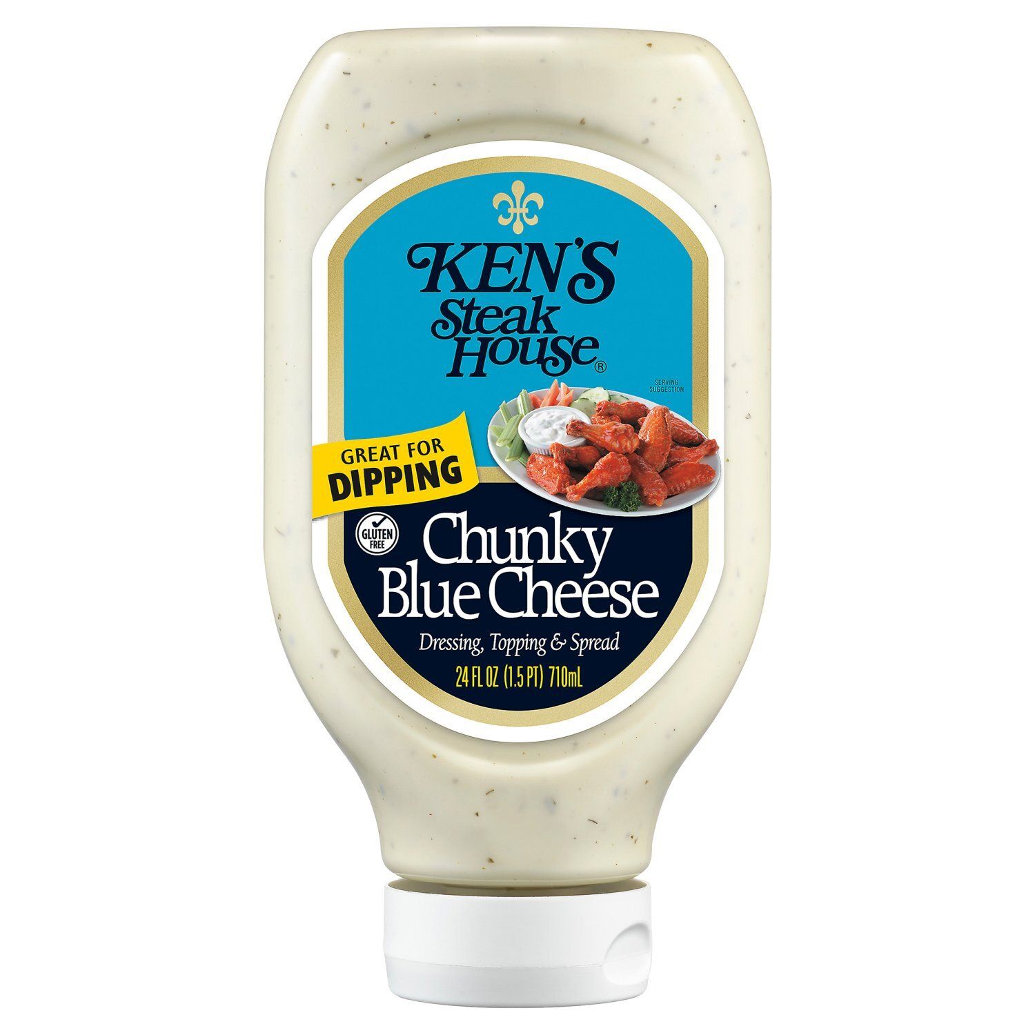 Ken's Steak House Chunky Blue Cheese Dressing, Topping &amp; Spread, 24 fl oz