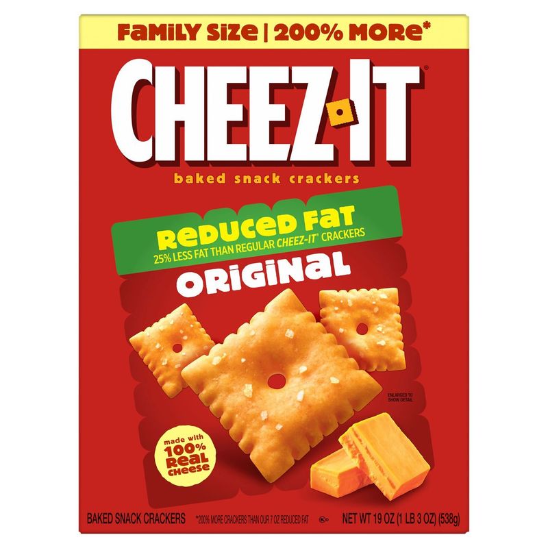 Cheez-It Reduced Fat Original Baked Snack Crackers Family Size, 19 oz