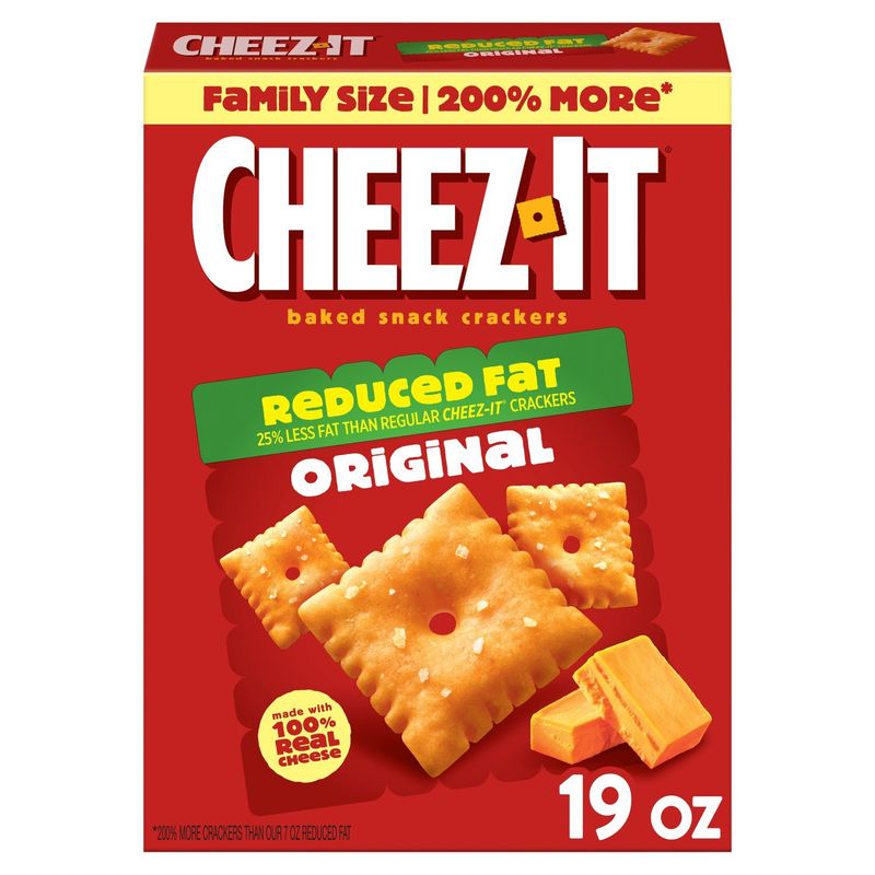 Cheez-It Reduced Fat Original Baked Snack Crackers Family Size, 19 oz