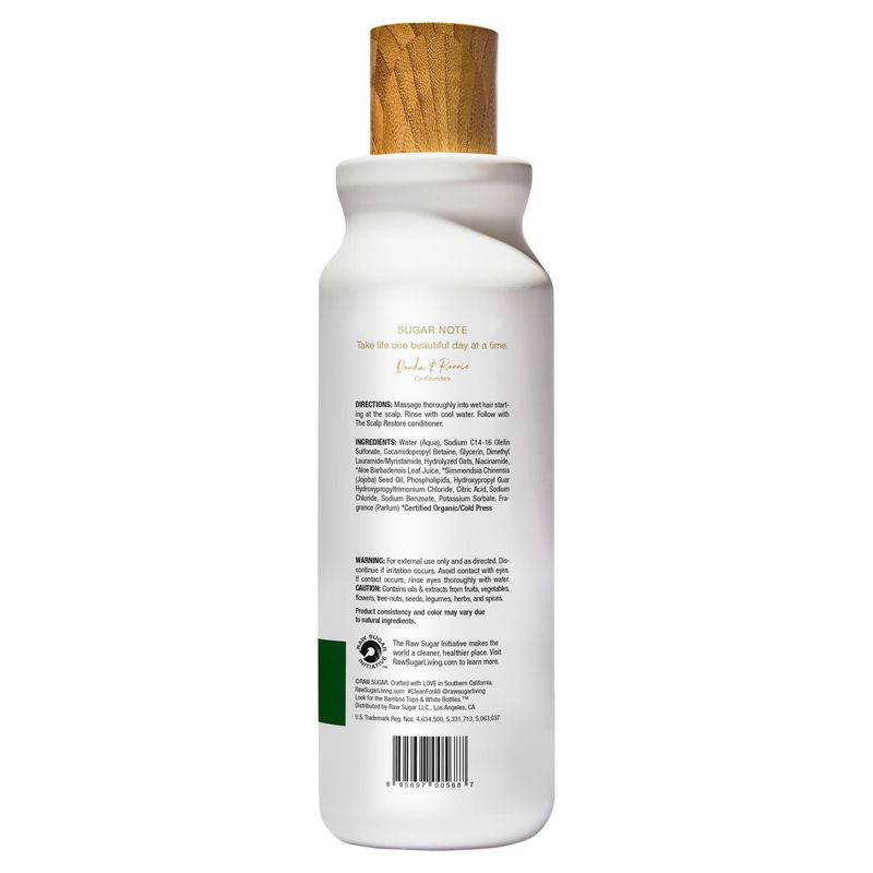 Raw Sugar Jojoba + Aloe + Niacinamide The Scalp Restore Shampoo, 18 fl oz