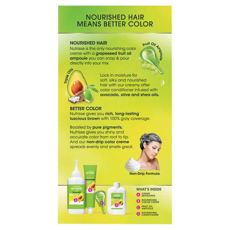 Garnier Nutrisse Chocolate Chestnut 434 Deep Chestnut Brown Permanent Haircolor, one application