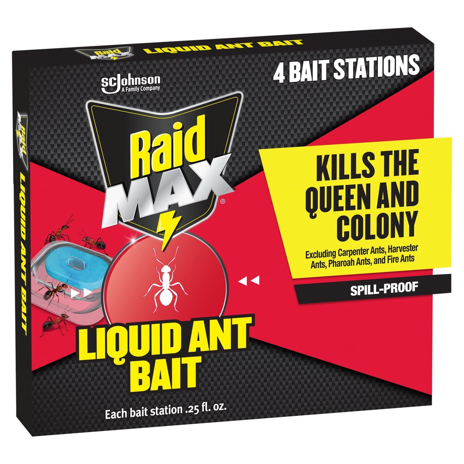 Raid Max Liquid Ant Bait Stations, 0.25 fl oz, 4 count