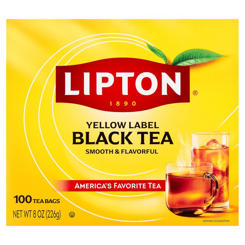 Lipton Yellow Label Black Tea Bags, 100 count, 8 oz