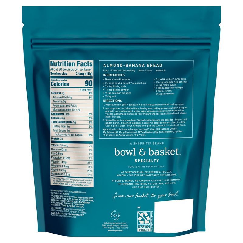 Bowl &amp; Basket Specialty Super Fine Blanched Almond Flour, 1 lb
