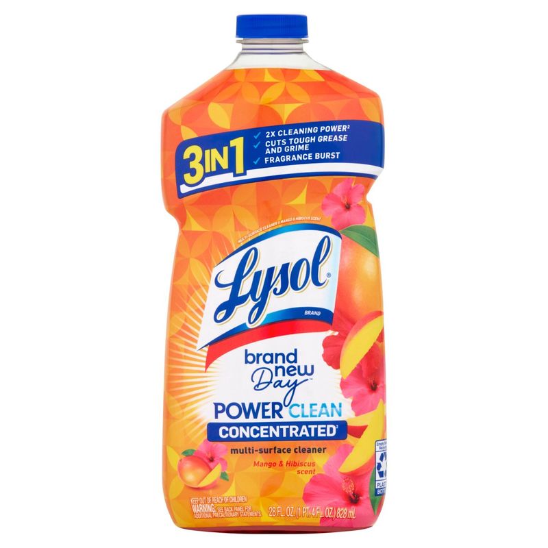 Lysol Brand New Day Power Clean Mango &amp; Hibiscus Scent Multi-Surface Cleaner, 28 fl oz