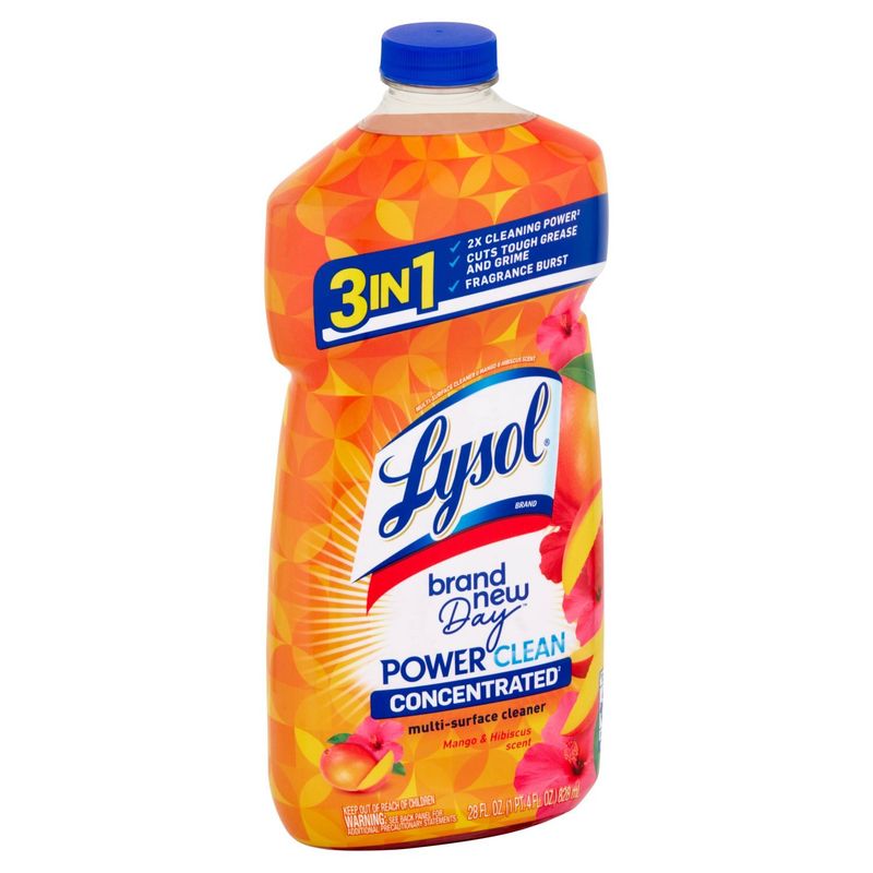 Lysol Brand New Day Power Clean Mango &amp; Hibiscus Scent Multi-Surface Cleaner, 28 fl oz