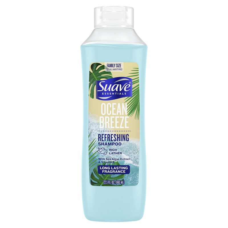 Suave Essentials Ocean Breeze Refreshing Shampoo Family Size, 22.5 fl oz
