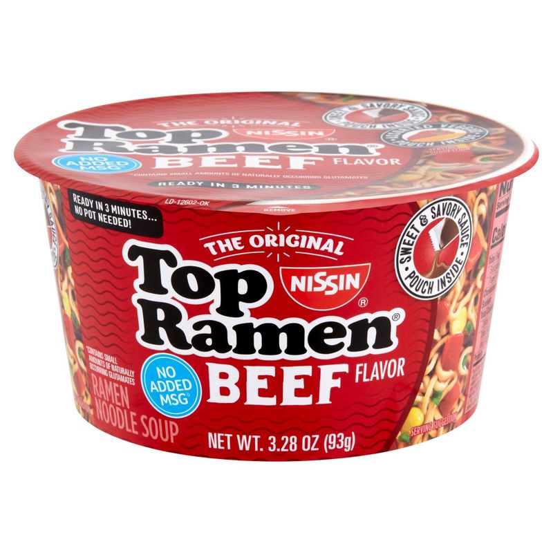 Nissin The Original Top Ramen Beef Flavor Ramen Noodle Soup, 3.28 oz