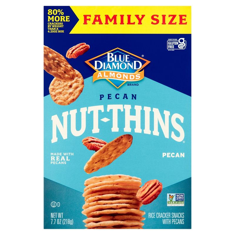 Blue Diamond Almonds Pecan Nut-Thins Snacks Family Size, 7.7 oz