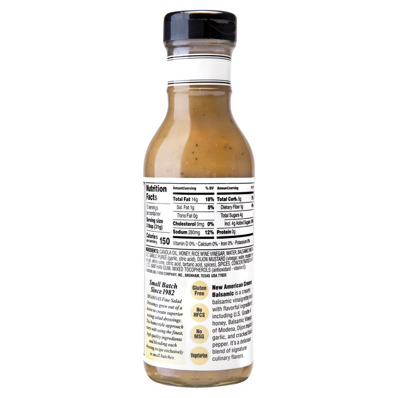 Briannas Home Style New American Creamy Balsamic Dressing, 12 fl oz