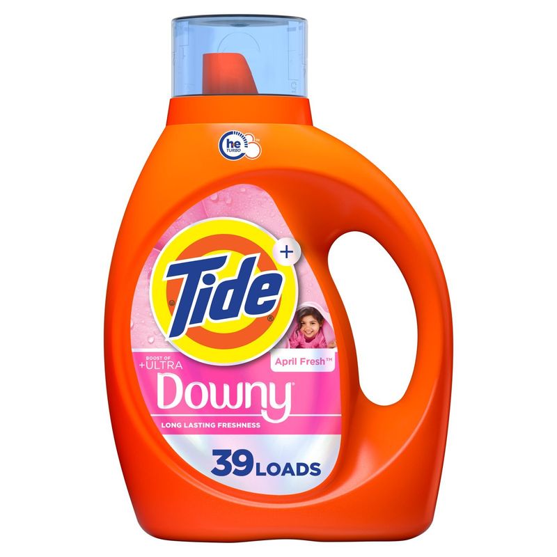 Tide Plus Boost of Ultra Downy Liquid Laundry Detergent, April Fresh Scent, 55 fl oz, 39 Loads
