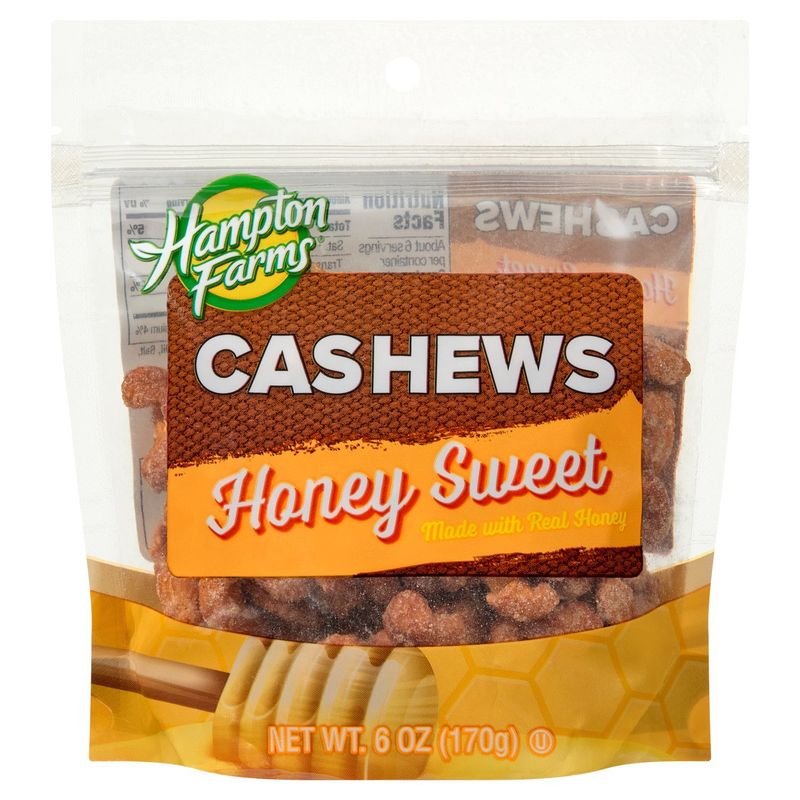 Hampton Farms Honey Sweet Cashews, 6 oz