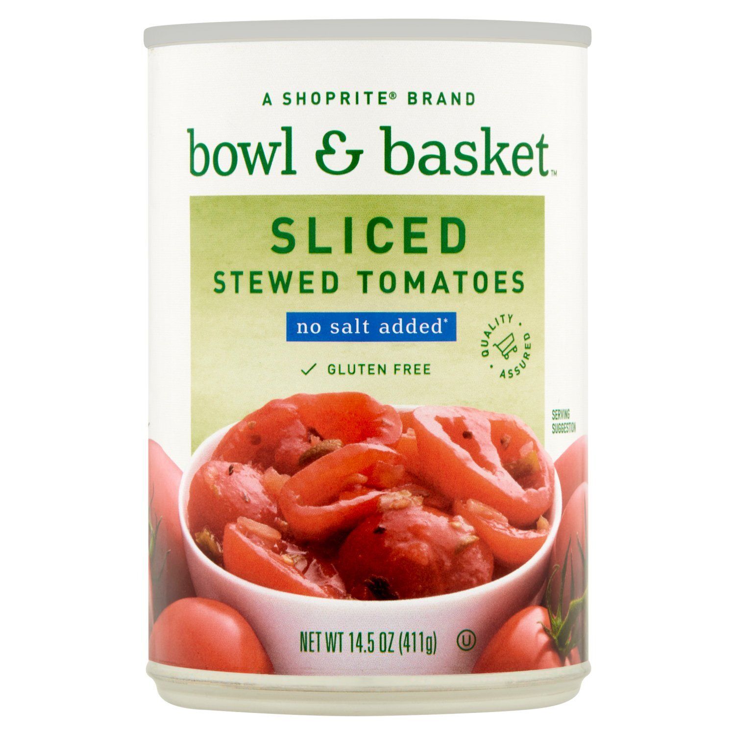 Bowl &amp; Basket No Salt Added Sliced Stewed Tomatoes, 14.5 oz