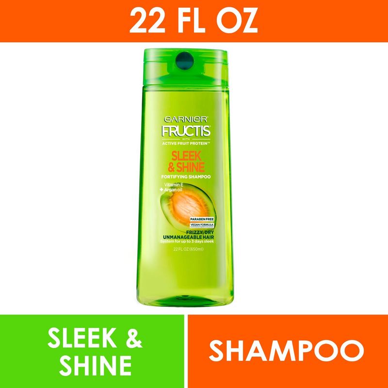Garnier Fructis Sleek &amp; Shine Fortifying Shampoo for Frizzy, Dry Hair, 22 fl. oz.