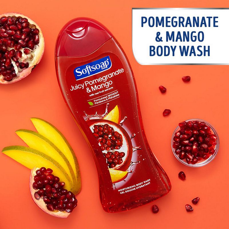 Softsoap Moisturizing Body Wash, Juicy Pomegranate and Mango - 20 Fluid Ounce
