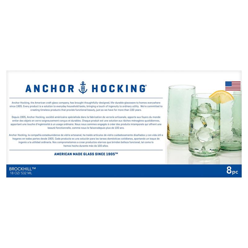 Anchor Hocking Brockhill Colors Glasses, 8 ct