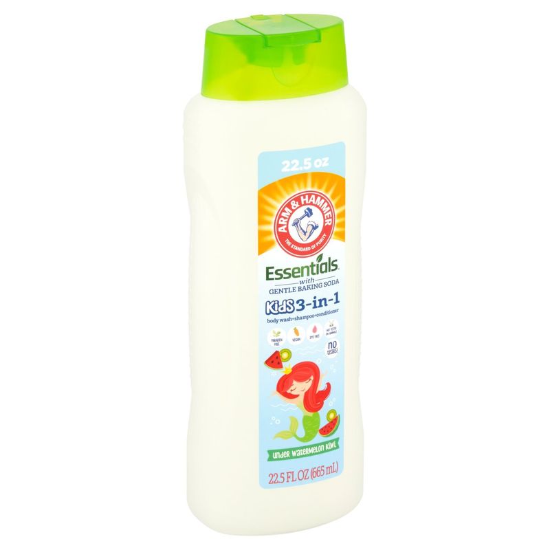 Arm &amp; Hammer Essentials Under Watermelon Kiwi Kids 3-in-1 Body Wash+Shampoo+Conditioner, 22.5 fl oz