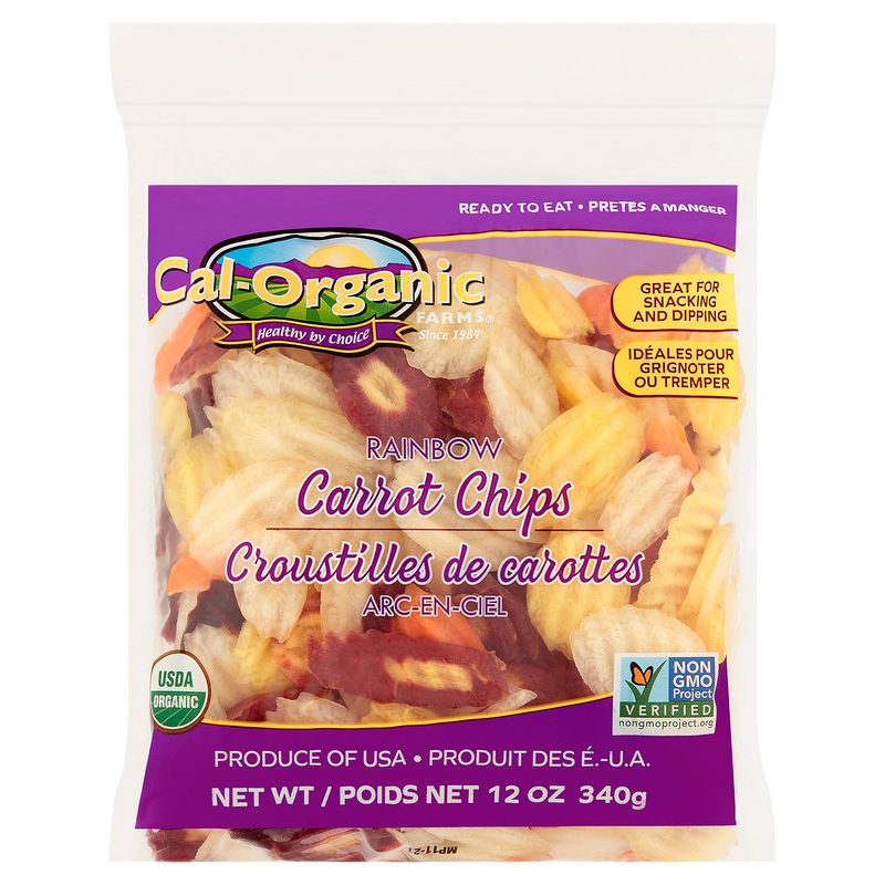 Cal-Organic Farms Rainbow Carrot Chips, 12 oz bag