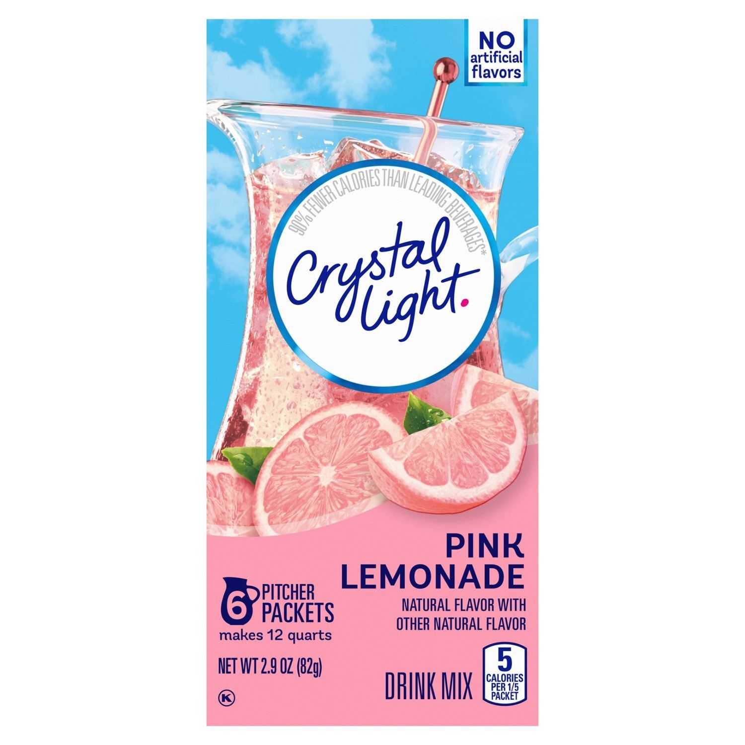 Crystal Light Pink Lemonade Drink Mix, 6 count, 2.9 oz