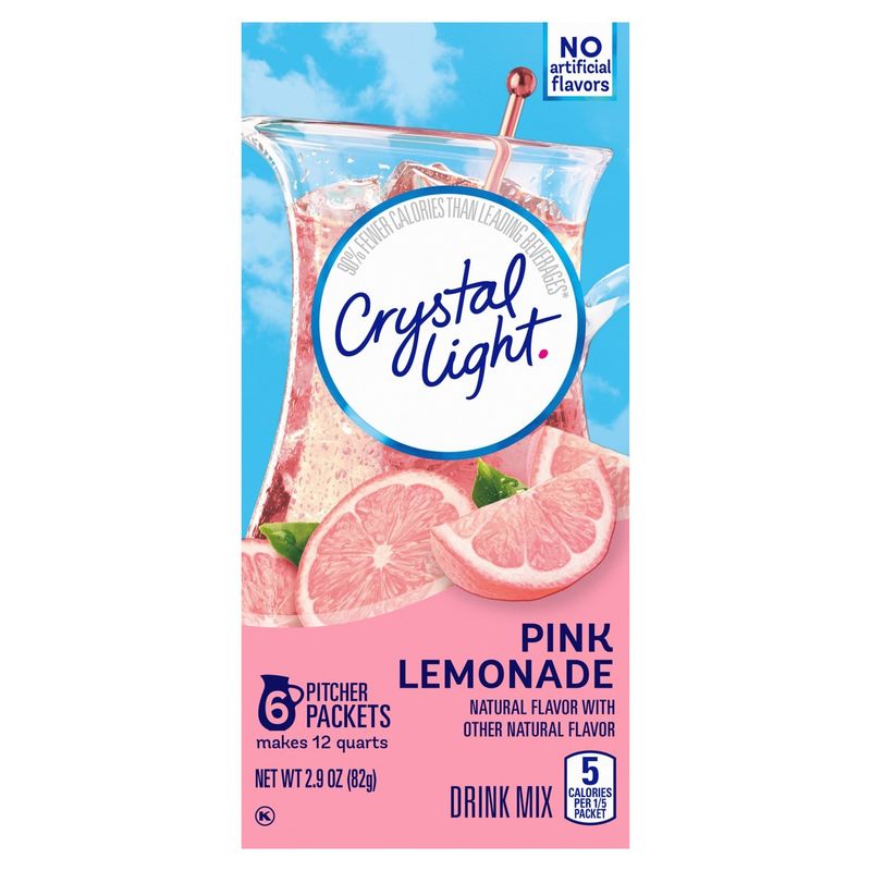 Crystal Light Pink Lemonade Drink Mix, 6 count, 2.9 oz