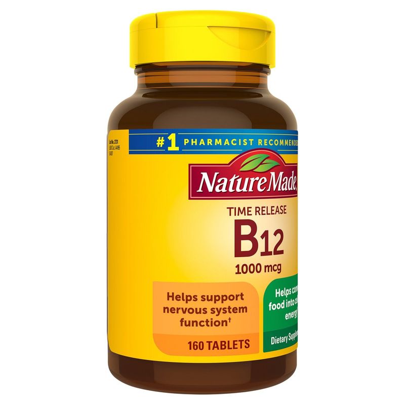 Nature Made Vitamin B12 1000 mcg Time Release Tablets, 160 Count Value Size