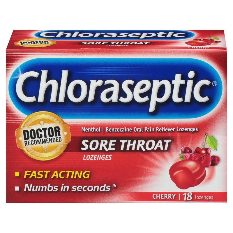 Chloraseptic Cherry Sore Throat Lozenges, 18 count