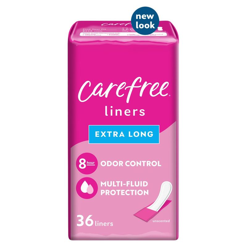 Carefree Unscented Extra Long Liners, 36 count