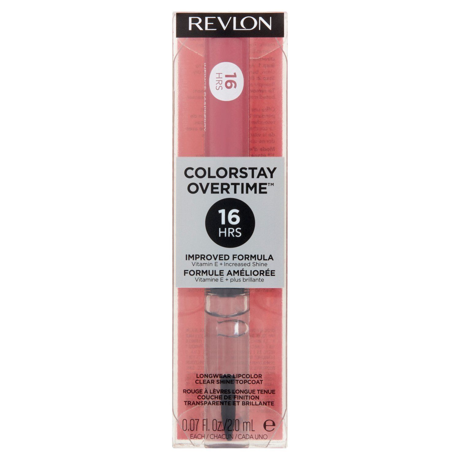 Revlon ColorStay Overtime 005 Infinite Raspberry Lipcolor and Topcoat