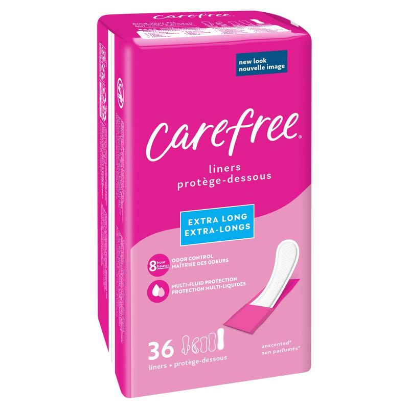 Carefree Unscented Extra Long Liners, 36 count