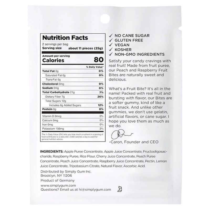 Simply Peach and Raspberry Fruit Bites, 1.8 oz