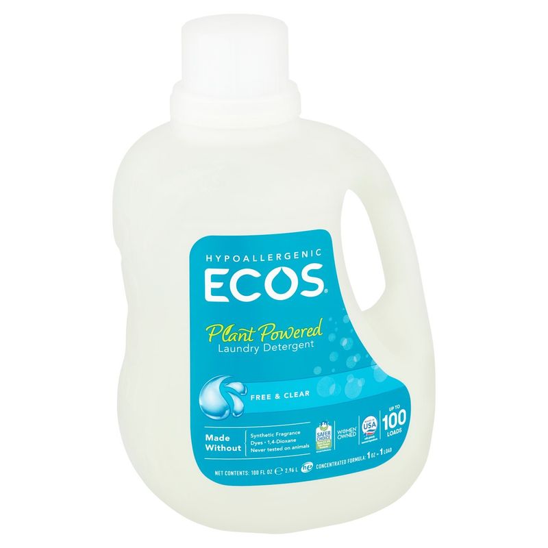 Ecos Free &amp; Clear Plant Powered Laundry Detergent, 100 loads, 100 fl oz