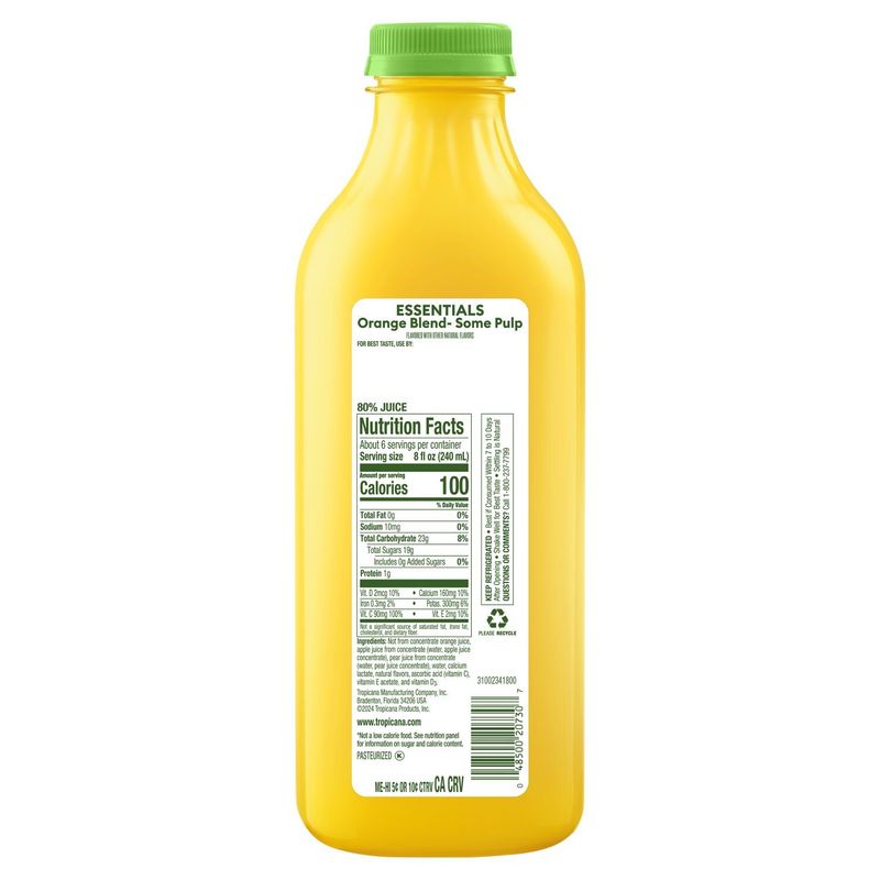 Tropicana Essentials Some Pulp Orange Blend Juice, 46 fl oz